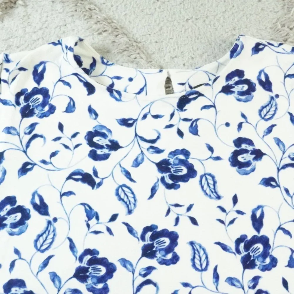 J.Jill Wearever Collection T-Shirt Dress Womens Petite Medium Floral Print - Picture 4 of 13